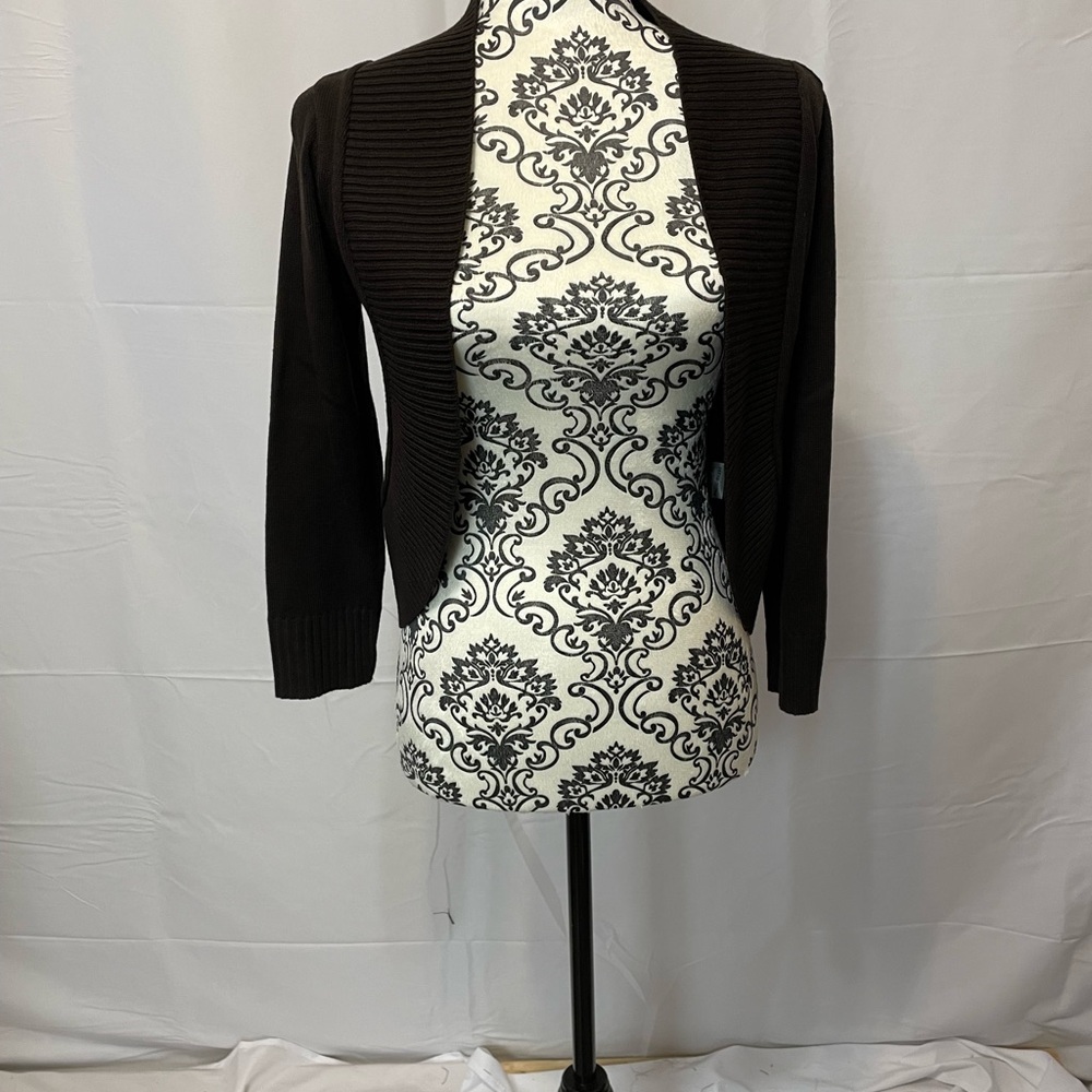 Michel Klein Paris Cropped Cardigan Dark Brown Women’s Small